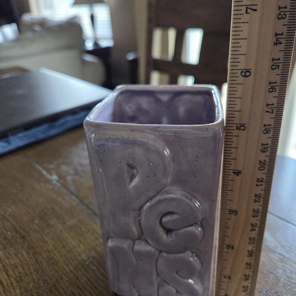 70s Styling Pottery Purple Pen/pencil Holder